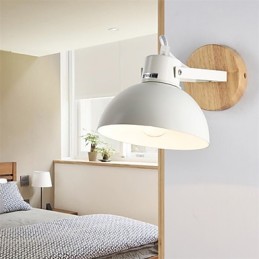 ヴィンテージ ウッド アールデコ メタル メタル 素朴な壁取り付け用燭台 リビングルーム ダイニングルーム 廊下 壁ランプ ブラック ホワイト オプション