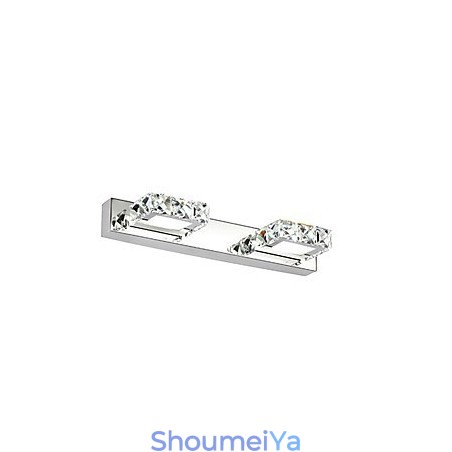 モダンコンテンポラリー クリスタルアンビエントライトのクローム機能バスルーム