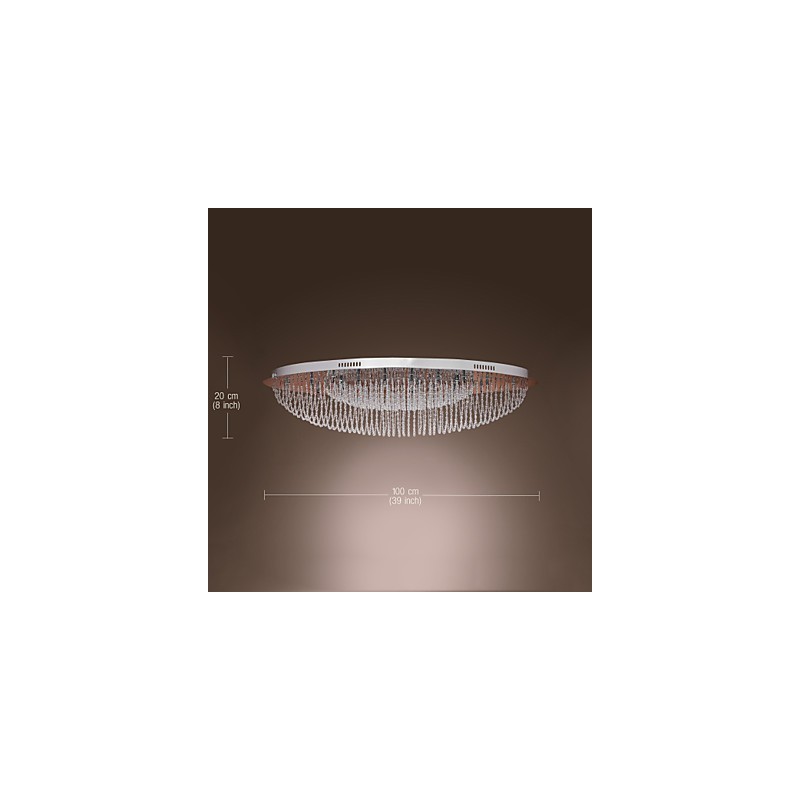 モダンコンテンポラリークリスタルクロームメタルフラッシュマウント