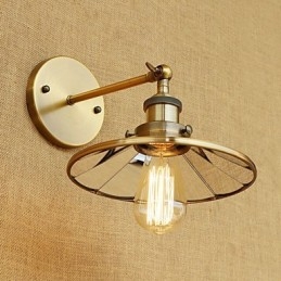 素朴なロッジカントリーレトロ電気メッキ機能ミニスタイルアンビエントライト壁取り付け用燭台