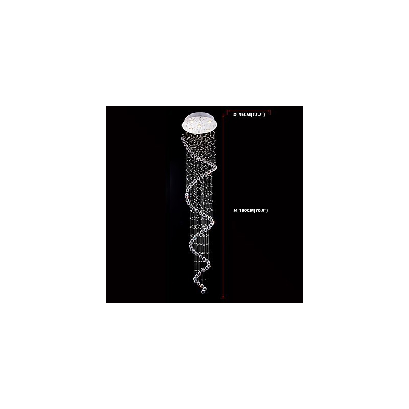 クリスタルペンダントライト シャンデリア照明 5灯 シルバー キャンポイ クリア K9 クリスタル ヘリックス 天井ランプ