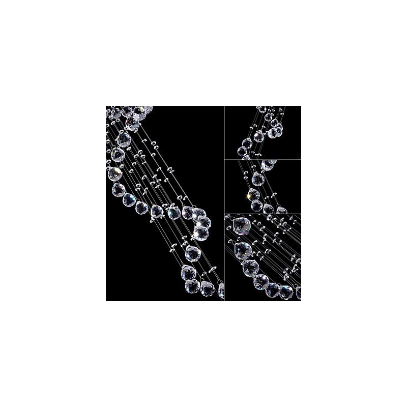 クリスタルペンダントライト シャンデリア照明 5灯 シルバー キャンポイ クリア K9 クリスタル ヘリックス 天井ランプ