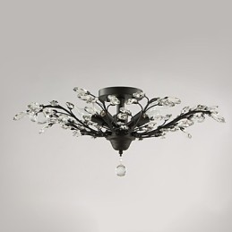 ヴィンテージ クリスタル フラッシュマウント メタルペインティング ブラックまたはゴールド