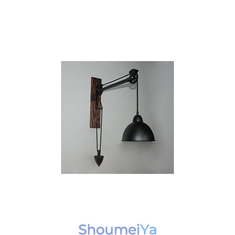 アメリカンカントリースタイルの壁ランプ レトロ クリエイティブ 木製滑車壁ランプ