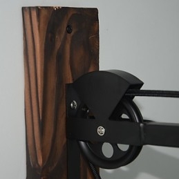 アメリカンカントリースタイルの壁ランプ レトロ クリエイティブ 木製滑車壁ランプ