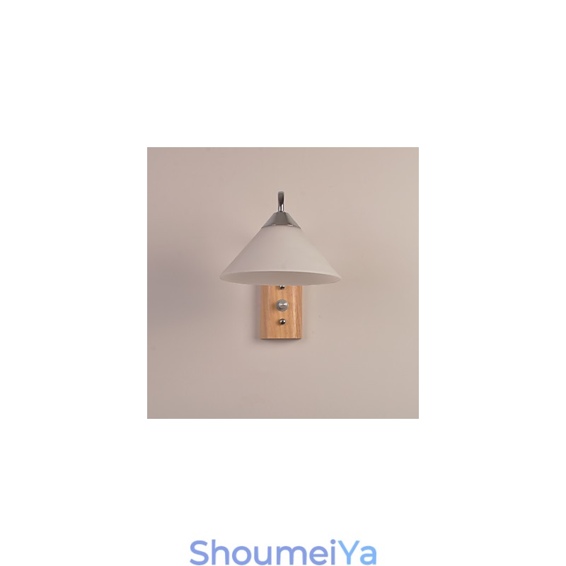 シンプルな壁掛けランプ ベッドサイドデスクランプ ガラスシェードと無垢材付き 寝室 ドレッサー リビングルーム ベビールーム 大学寮 コーヒーテーブル 本棚用