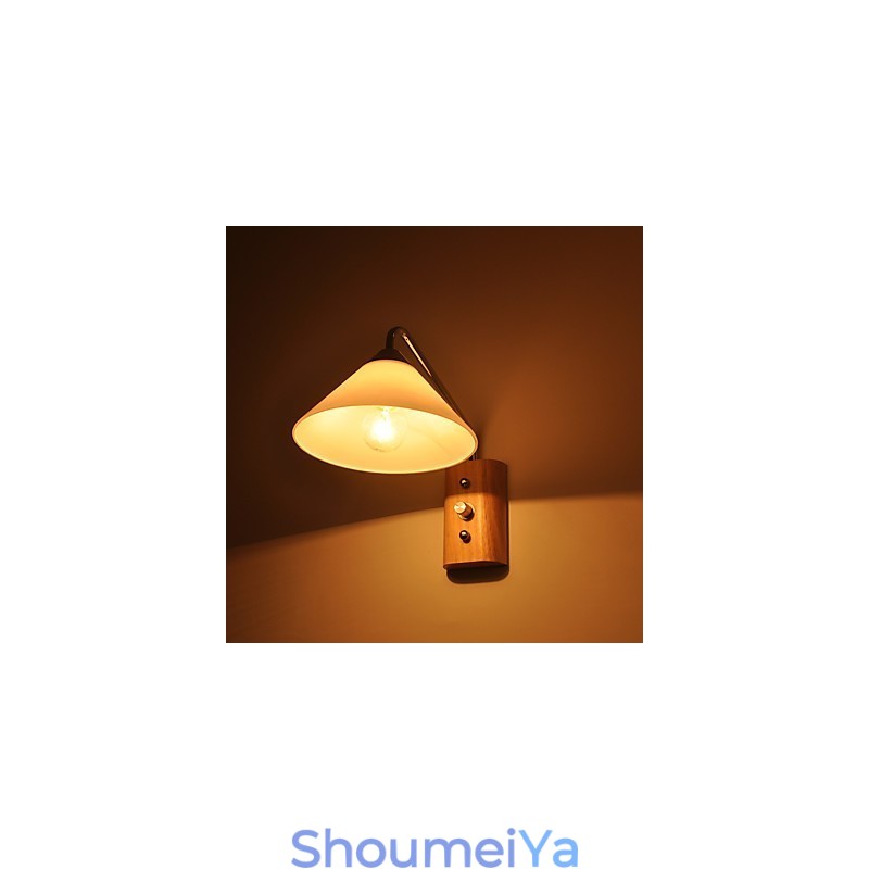 シンプルな壁掛けランプ ベッドサイドデスクランプ ガラスシェードと無垢材付き 寝室 ドレッサー リビングルーム ベビールーム 大学寮 コーヒーテーブル 本棚用