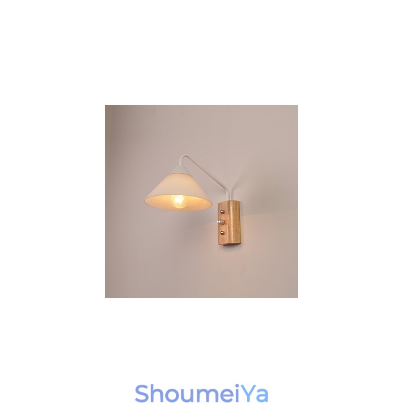 シンプルな壁掛けランプ ベッドサイドデスクランプ ガラスシェードと無垢材付き 寝室 ドレッサー リビングルーム ベビールーム 大学寮 コーヒーテーブル 本棚用