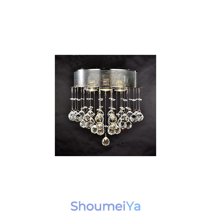 伝統的なクラシッククリスタルクロームメタルフラッシュマウント