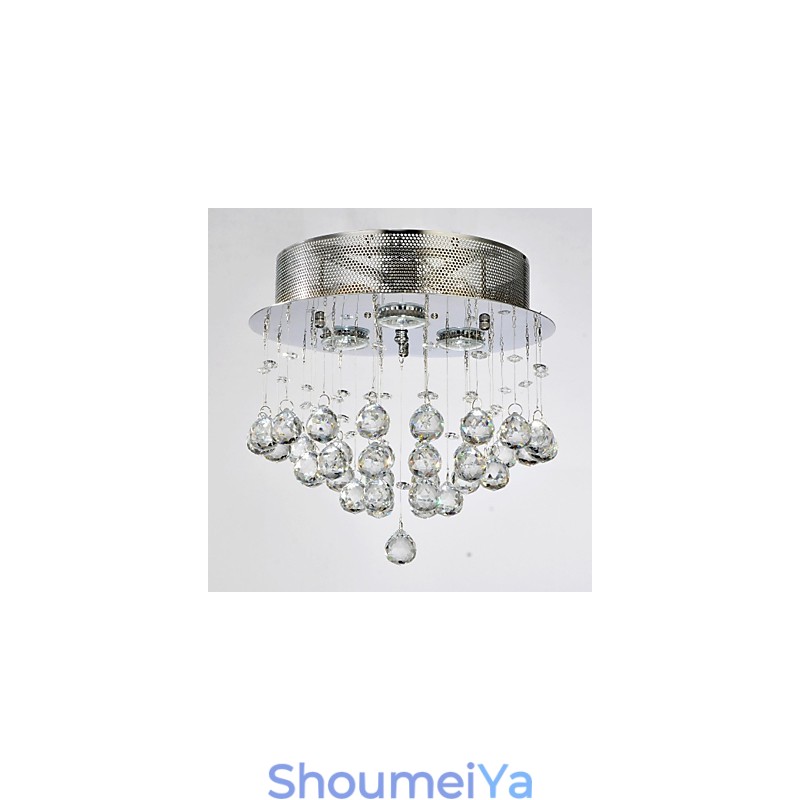 伝統的なクラシッククリスタルクロームメタルフラッシュマウント