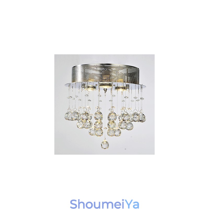 伝統的なクラシッククリスタルクロームメタルフラッシュマウント