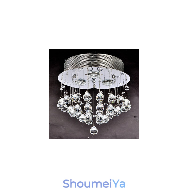 伝統的なクラシッククリスタルクロームメタルフラッシュマウント