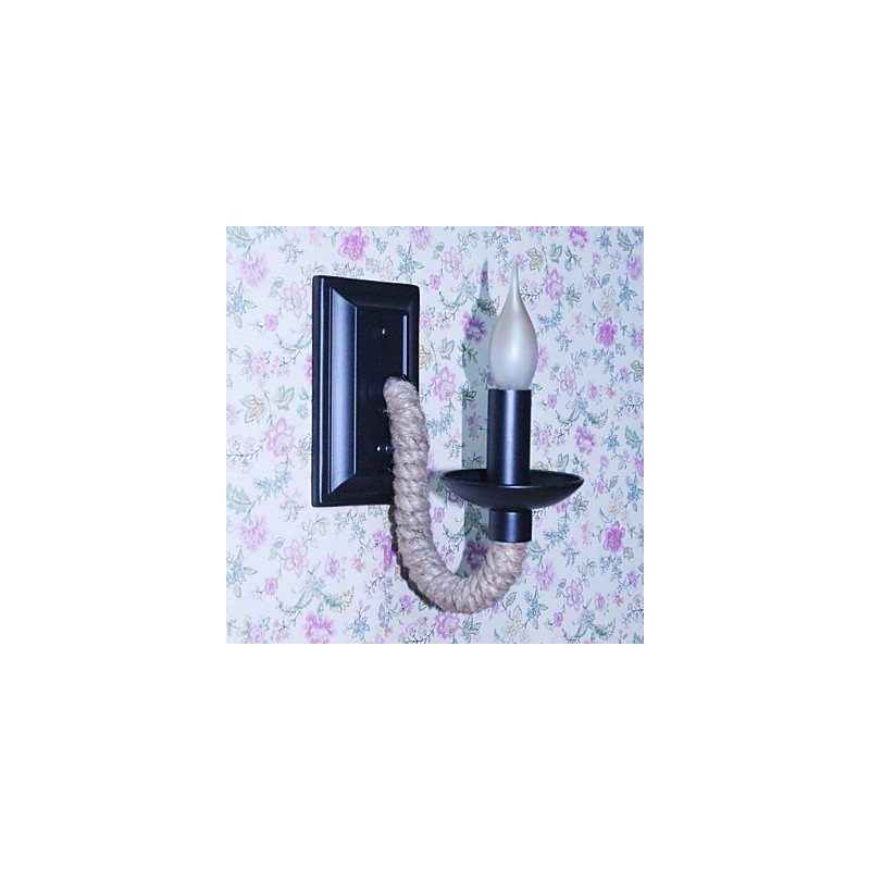 麻ロープレトロウォールランプクリエイティブな個性バーアイアンキャンドルランプ