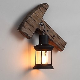 シングルヘッドインダストリアルヴィンテージレトロ木製メタルペイントカラーウォールランプホームホテル廊下装飾壁ライト