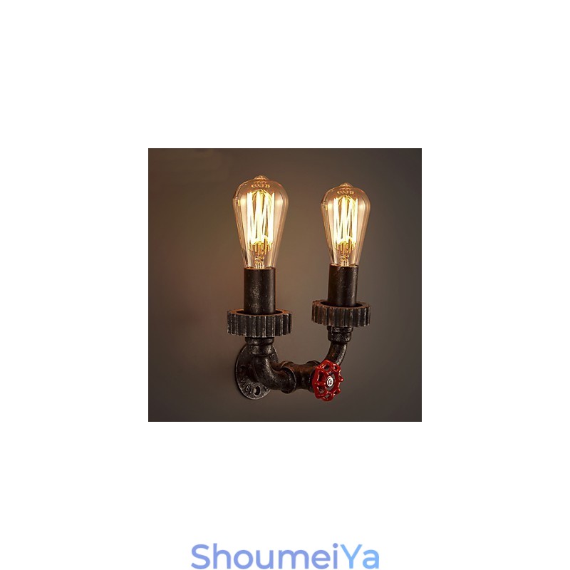 2ヘッドヴィンテージインダストリアルメタルウォールライトレストランカフェバー装飾照明