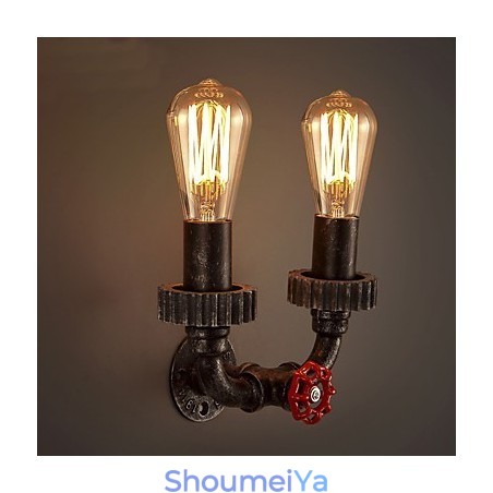 2ヘッドヴィンテージインダストリアルメタルウォールライトレストランカフェバー装飾照明