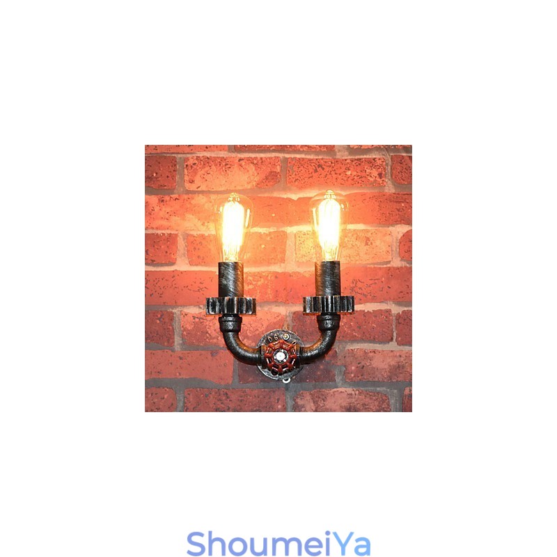 2ヘッドヴィンテージインダストリアルメタルウォールライトレストランカフェバー装飾照明