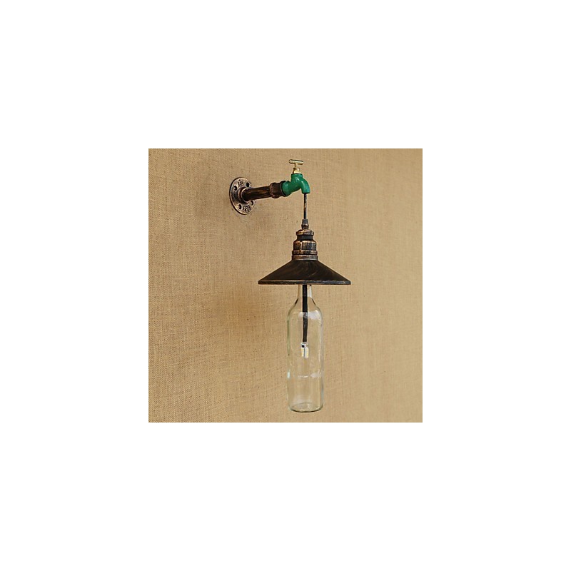 鉄パイプ レトロ バー ホテル デコレーション パイプ ボトル ウォールランプ