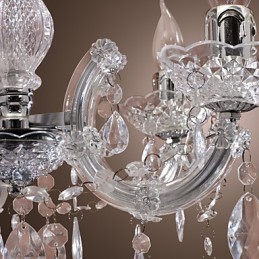 アップライトクローム天井ランプキャンドルライトアクリル器具シャンデリアペンダント