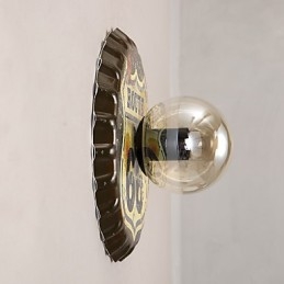 伝統的でクラシックな素朴なロッジカントリーの絵画が特徴のミニスタイルのアンビエントライト壁取り付け用燭台壁ライト