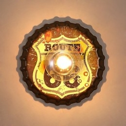 伝統的でクラシックな素朴なロッジカントリーの絵画が特徴のミニスタイルのアンビエントライト壁取り付け用燭台壁ライト