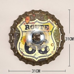 伝統的でクラシックな素朴なロッジカントリーの絵画が特徴のミニスタイルのアンビエントライト壁取り付け用燭台壁ライト