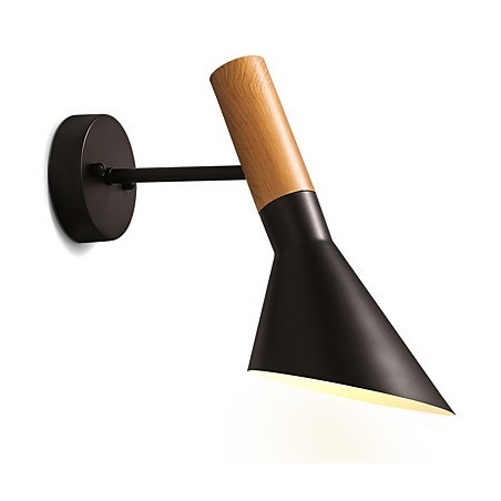 北欧風木目調メタルウォールライト リビングルーム レストラン ライト角度調節可能