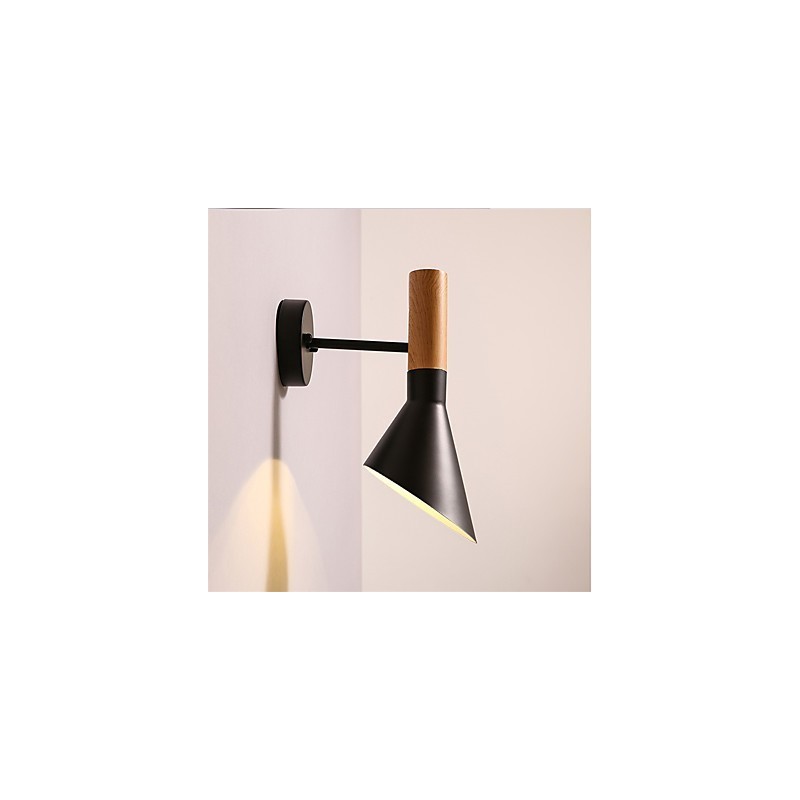 北欧風木目調メタルウォールライト リビングルーム レストラン ライト角度調節可能