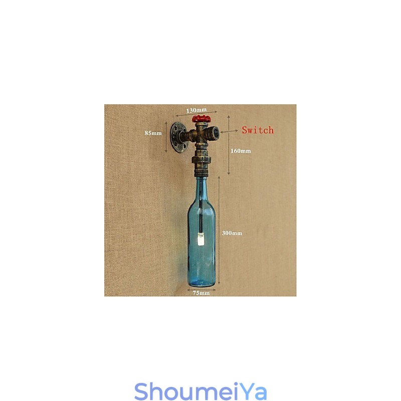 ウォーターパイプボトル付き壁スイッチ壁ライト