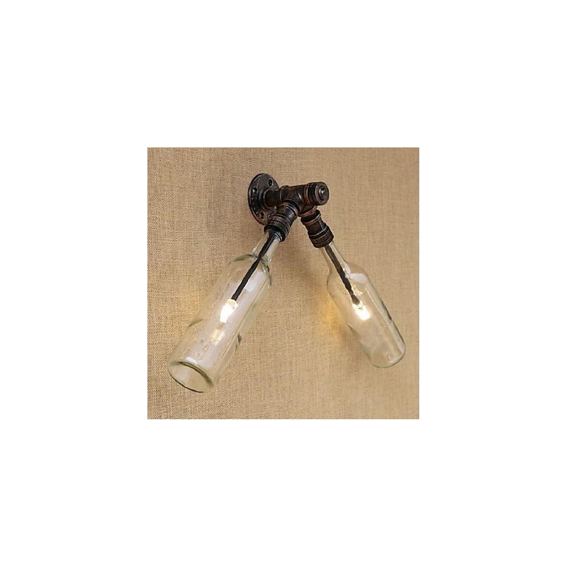 レトロアメリカンビレッジクリエイティブインダストリーウィンドデザイナーウォーターボトルウォールランプウォールライトブルー透明