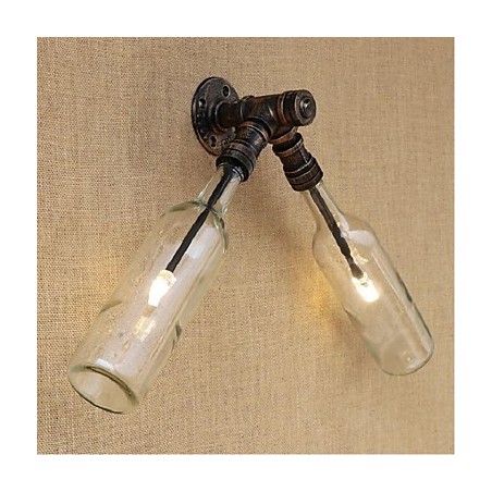 レトロアメリカンビレッジクリエイティブインダストリーウィンドデザイナーウォーターボトルウォールランプウォールライトブルー透明