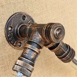 レトロアメリカンビレッジクリエイティブインダストリーウィンドデザイナーウォーターボトルウォールランプウォールライトブルー透明