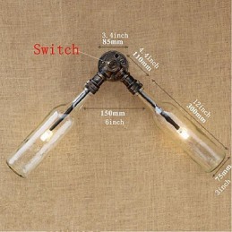 レトロアメリカンビレッジクリエイティブインダストリーウィンドデザイナーウォーターボトルウォールランプウォールライトブルー透明