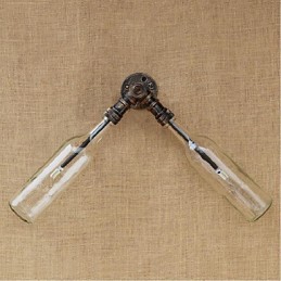 レトロアメリカンビレッジクリエイティブインダストリーウィンドデザイナーウォーターボトルウォールランプウォールライトブルー透明