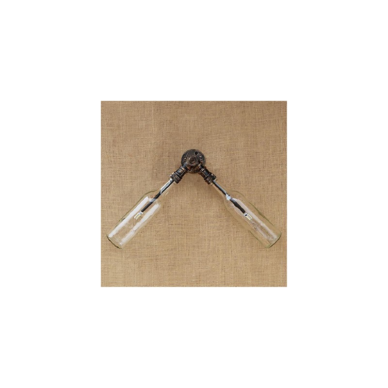 レトロアメリカンビレッジクリエイティブインダストリーウィンドデザイナーウォーターボトルウォールランプウォールライトブルー透明