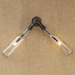 レトロアメリカンビレッジクリエイティブインダストリーウィンドデザイナーウォーターボトルウォールランプウォールライトブルー透明