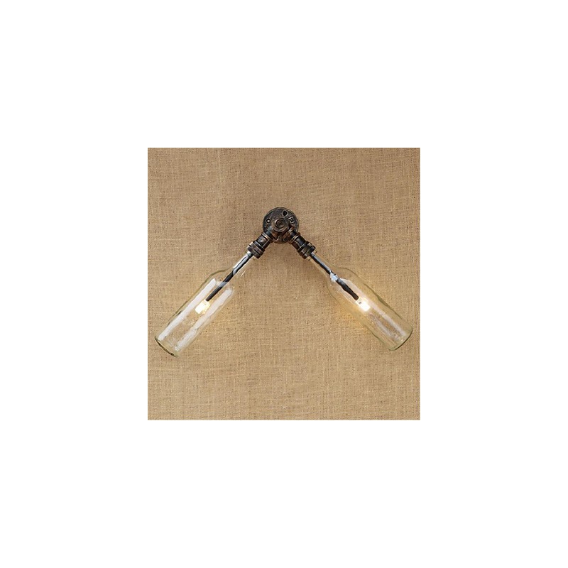 レトロアメリカンビレッジクリエイティブインダストリーウィンドデザイナーウォーターボトルウォールランプウォールライトブルー透明