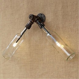 レトロアメリカンビレッジクリエイティブインダストリーウィンドデザイナーウォーターボトルウォールランプウォールライトブルー透明