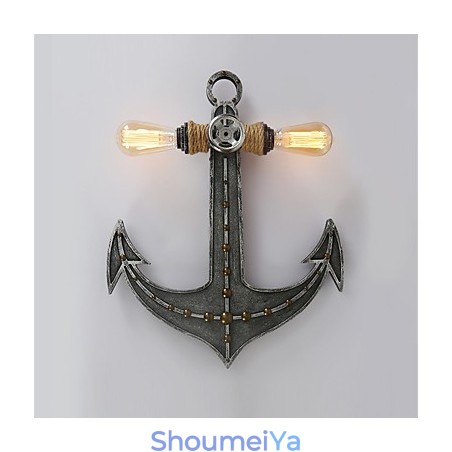 ヴィンテージ インダストリアル ウォール ライト 木製 ボート アンカー シェイプ クリエイティブ レストラン カフェ バー 装飾照明