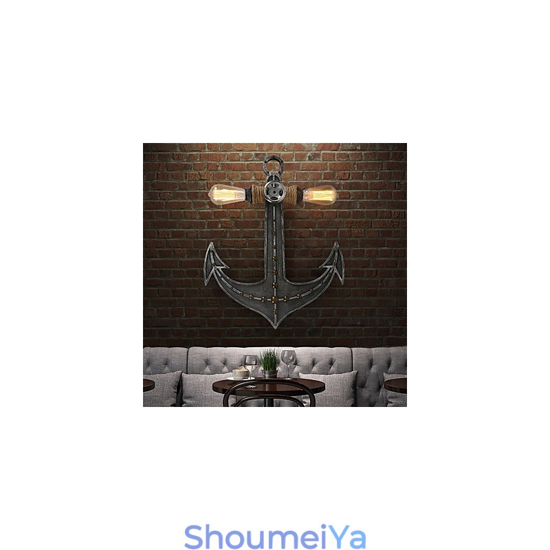 ヴィンテージ インダストリアル ウォール ライト 木製 ボート アンカー シェイプ クリエイティブ レストラン カフェ バー 装飾照明