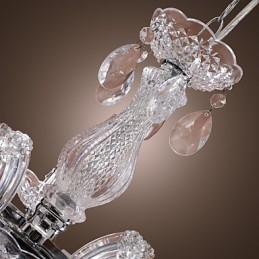 アップライトクローム天井ランプキャンドルライトアクリル器具シャンデリアペンダント