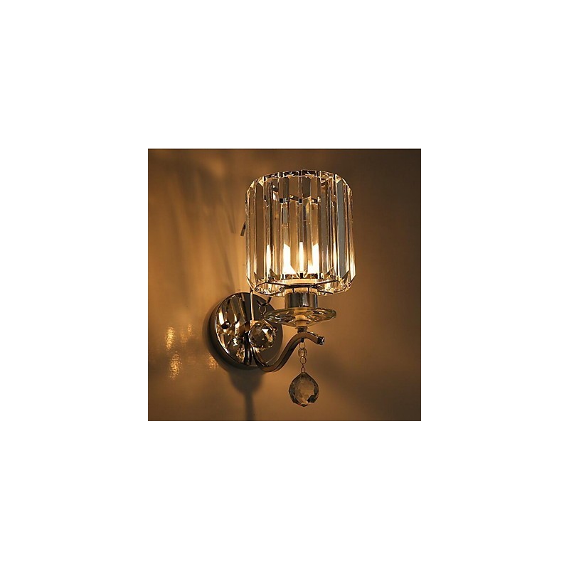 クリスタルモダンコンテンポラリー電気メッキ機能アップライト壁取り付け用燭台壁ライト