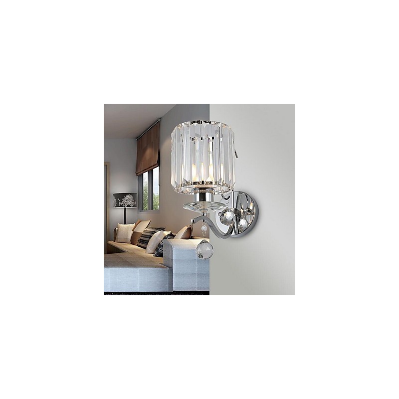 クリスタルモダンコンテンポラリー電気メッキ機能アップライト壁取り付け用燭台壁ライト