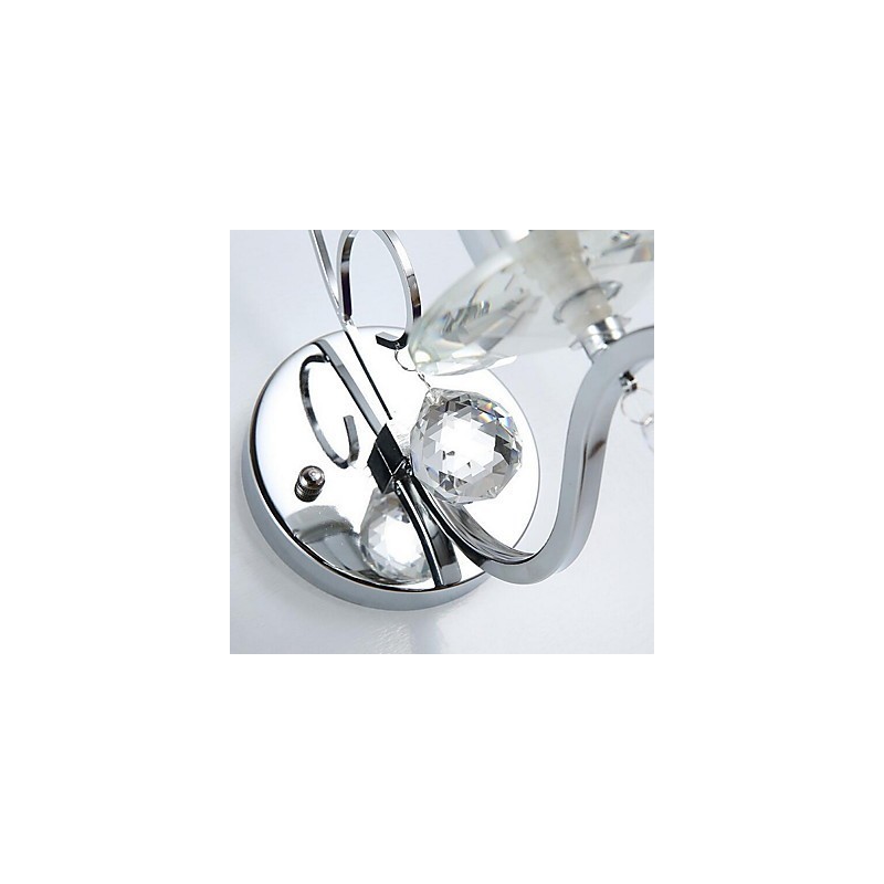 クリスタルモダンコンテンポラリー電気メッキ機能アップライト壁取り付け用燭台壁ライト