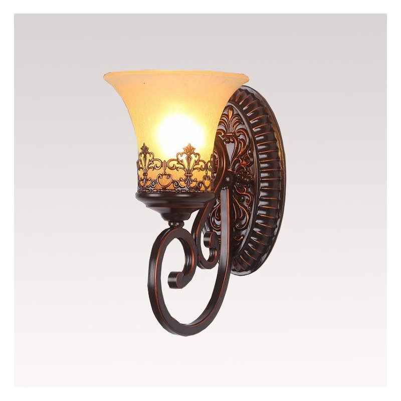 シングルライト 素朴なロッジ リビングルーム ダイニングルーム ベッドルーム 金属製屋内壁取り付け用燭台