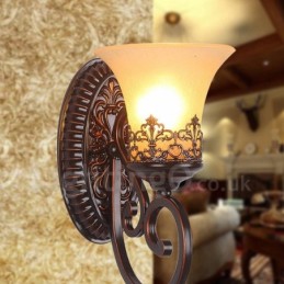 シングルライト 素朴なロッジ リビングルーム ダイニングルーム ベッドルーム 金属製屋内壁取り付け用燭台