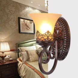 シングルライト 素朴なロッジ リビングルーム ダイニングルーム ベッドルーム 金属製屋内壁取り付け用燭台