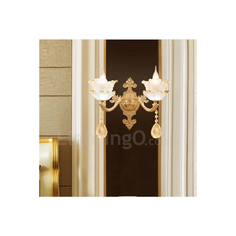 2 ライト トラディショナル クラシック リビングルーム ダイニングルーム ベッドルーム メタル 屋内壁取り付け用燭台