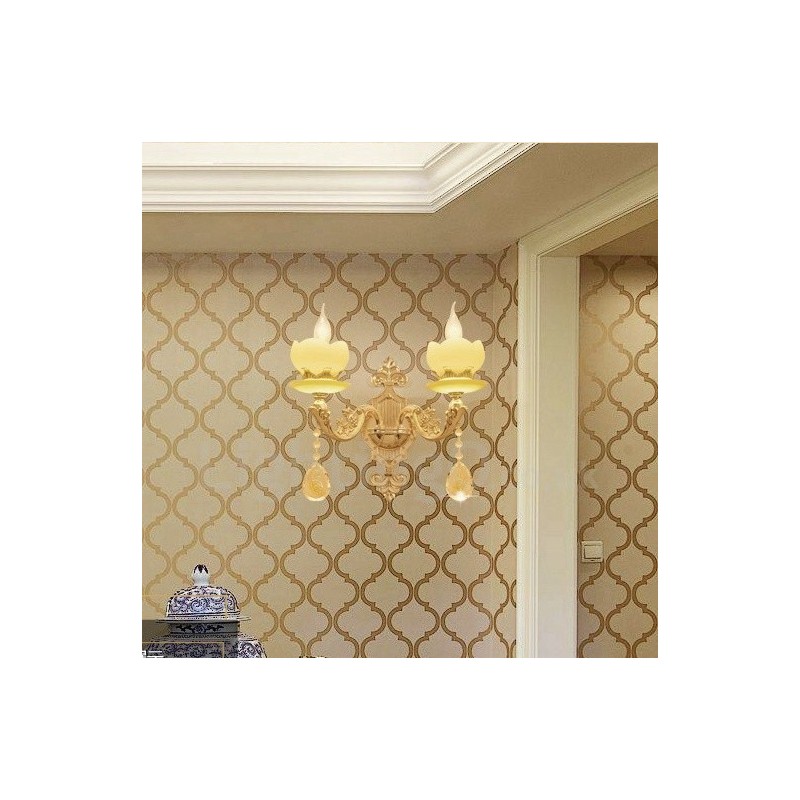 2 ライト トラディショナル クラシック リビングルーム ダイニングルーム ベッドルーム メタル 屋内壁取り付け用燭台