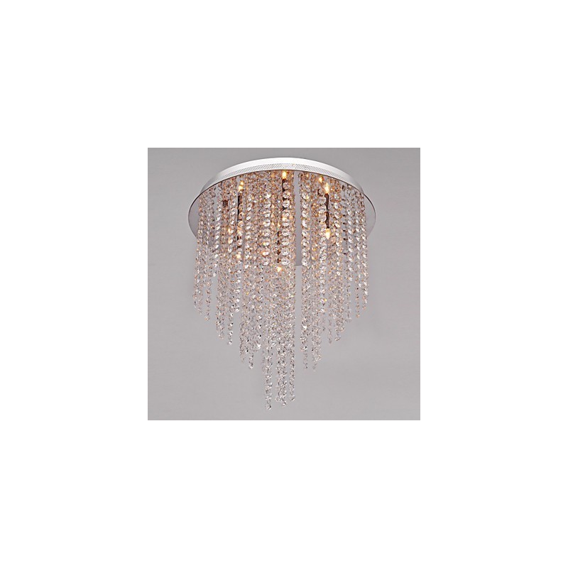 モダンコンテンポラリークリスタルミニスタイル電気メッキメタルフラッシュマウント